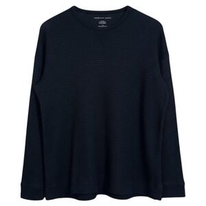 American Eagle Outfitters Navy Blue Waffle Knit‎ Long Sleeve Top Women's S